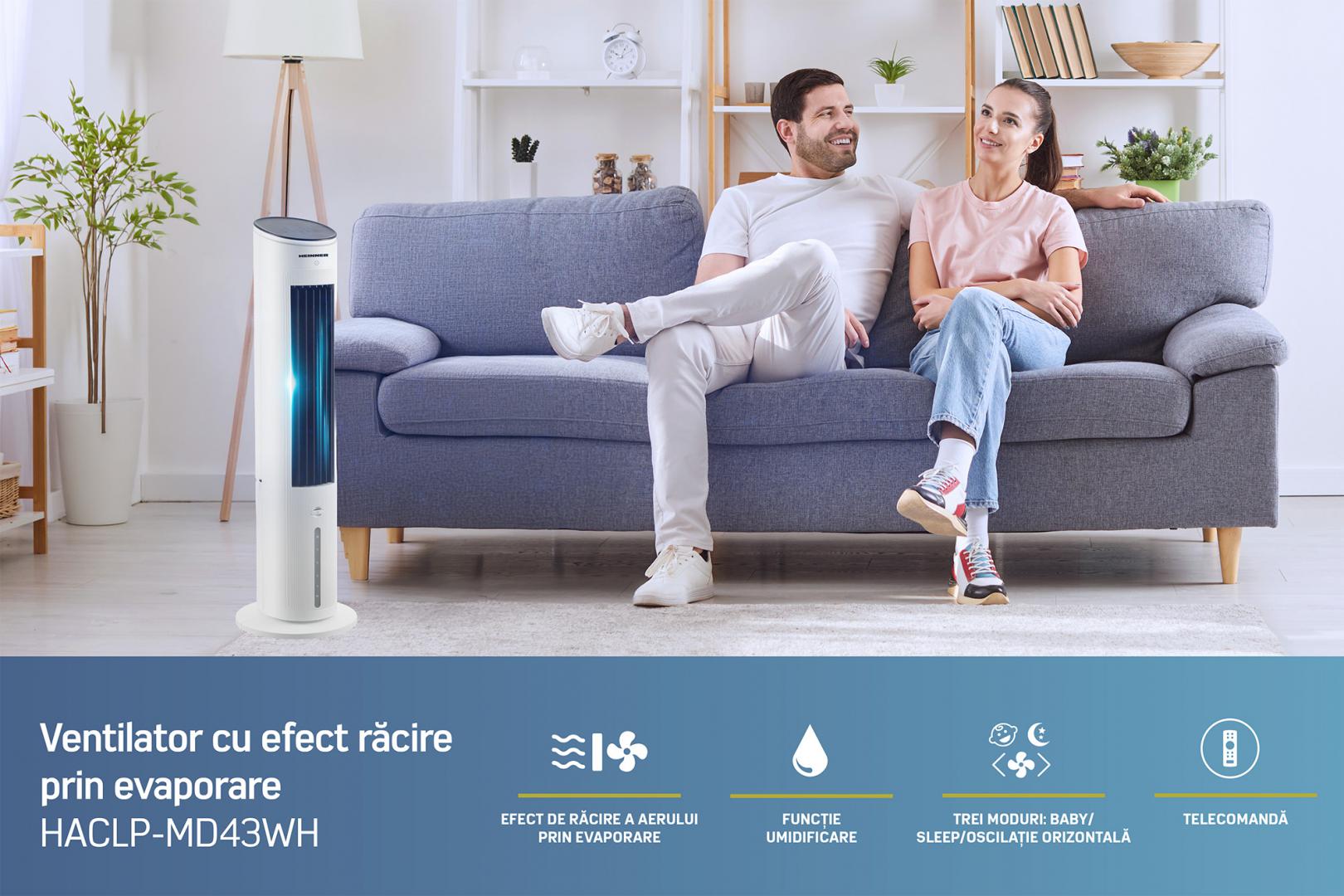 VENTILATOR CU EFECT DE RACIRE PRIN EVAPORARE HEINNER HACLP-MD43WH