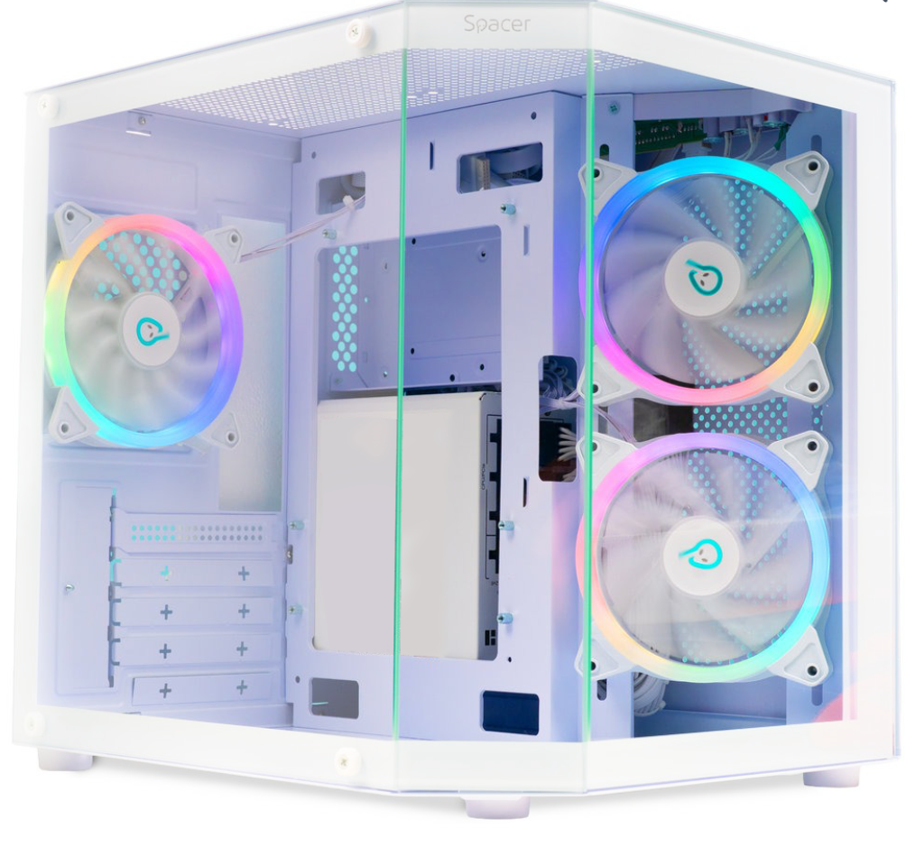 RESIGILAT | Carcasa Spacer Aquarium, mATX, ARGB, white SPACER