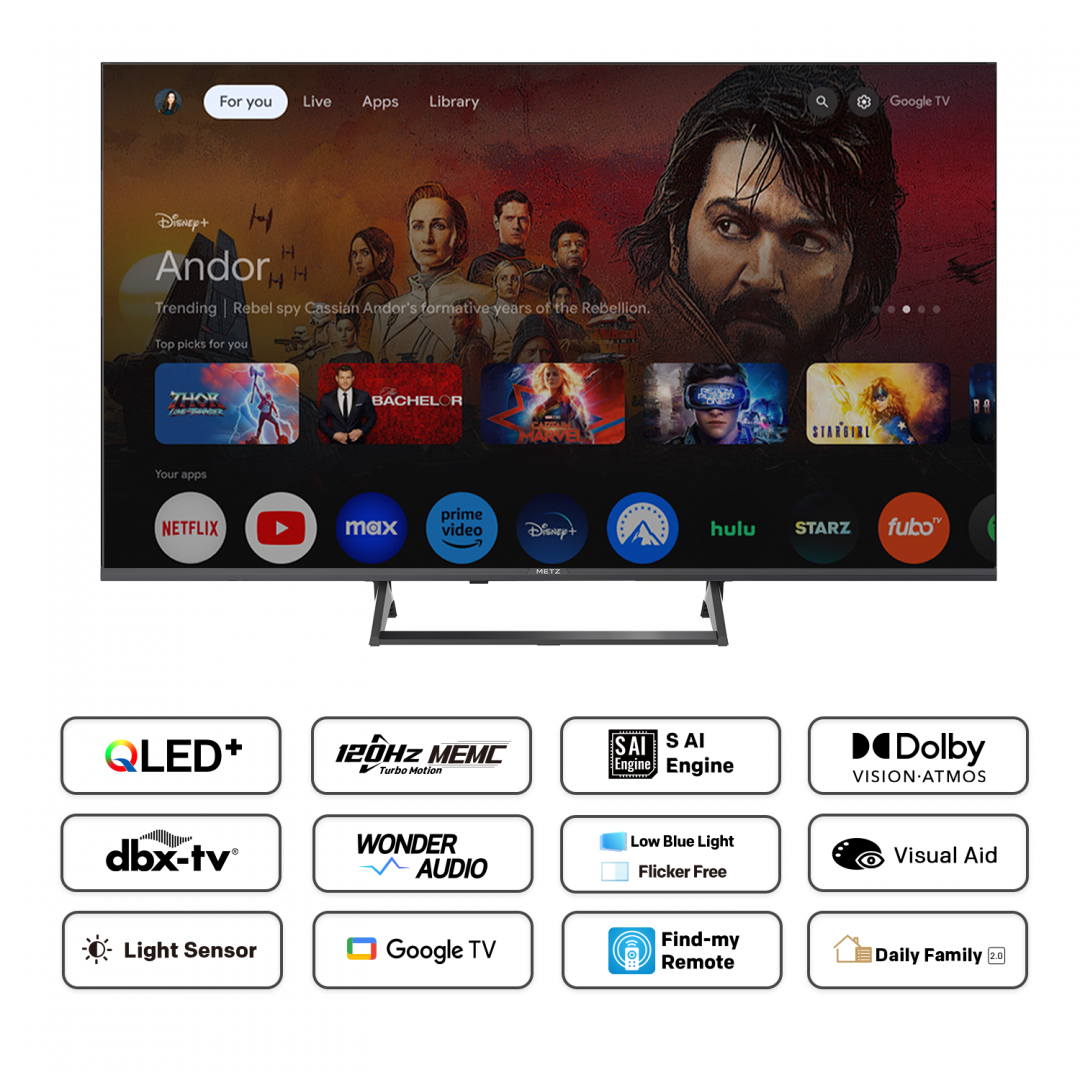 Qled TV 4K 55"(139CM) Metz 55MQF7500Z (Televizor Metz Qled 55MQF7500Z)