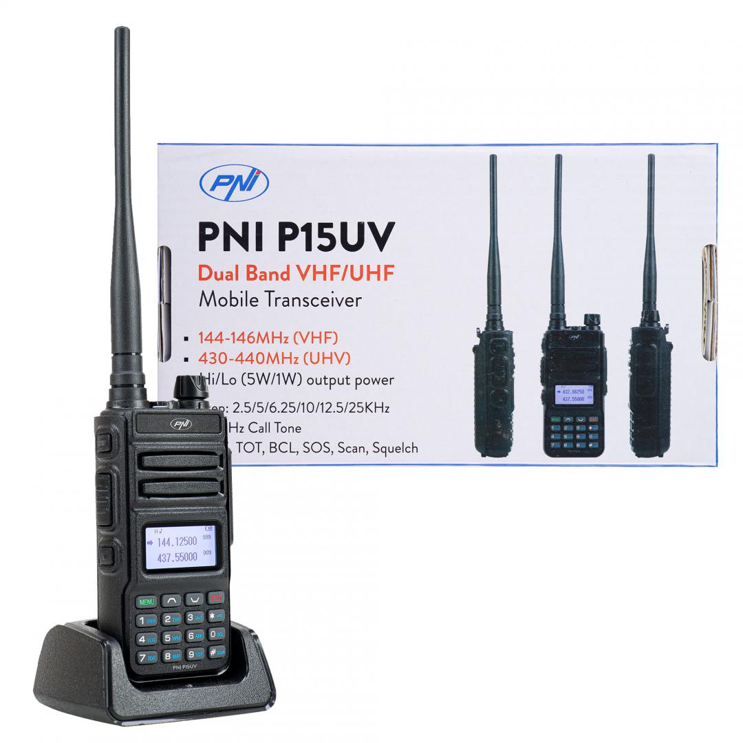 Pni Statie Radio Portabila P15UV Vhf/uhf (Statie radio portabila Vhf/uhf Pni P15UV dual band)