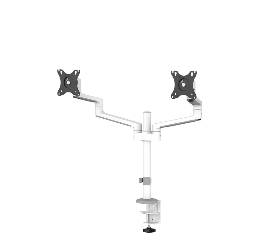 Neomounts Suport dublu mon. birou NM 17"-27" alb