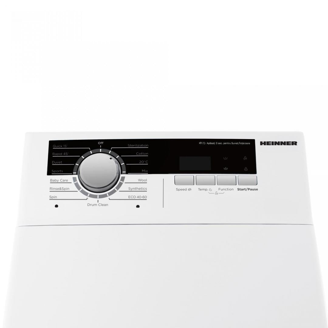 RESIGILAT | MASINA DE SPALAT RUFE CU INCARCARE VERTICALA HEINNER HWM-TL8013IVC++ - imagine 2 - RESIGILAT