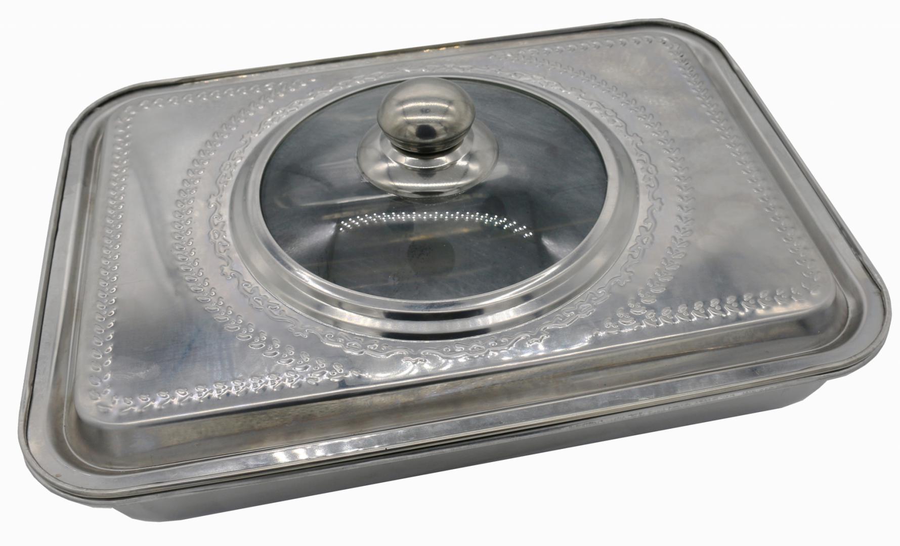 Tava  Cuptor cu Capac, Inox , 39x29x7 CM (tava  Cuptor cu Capac)