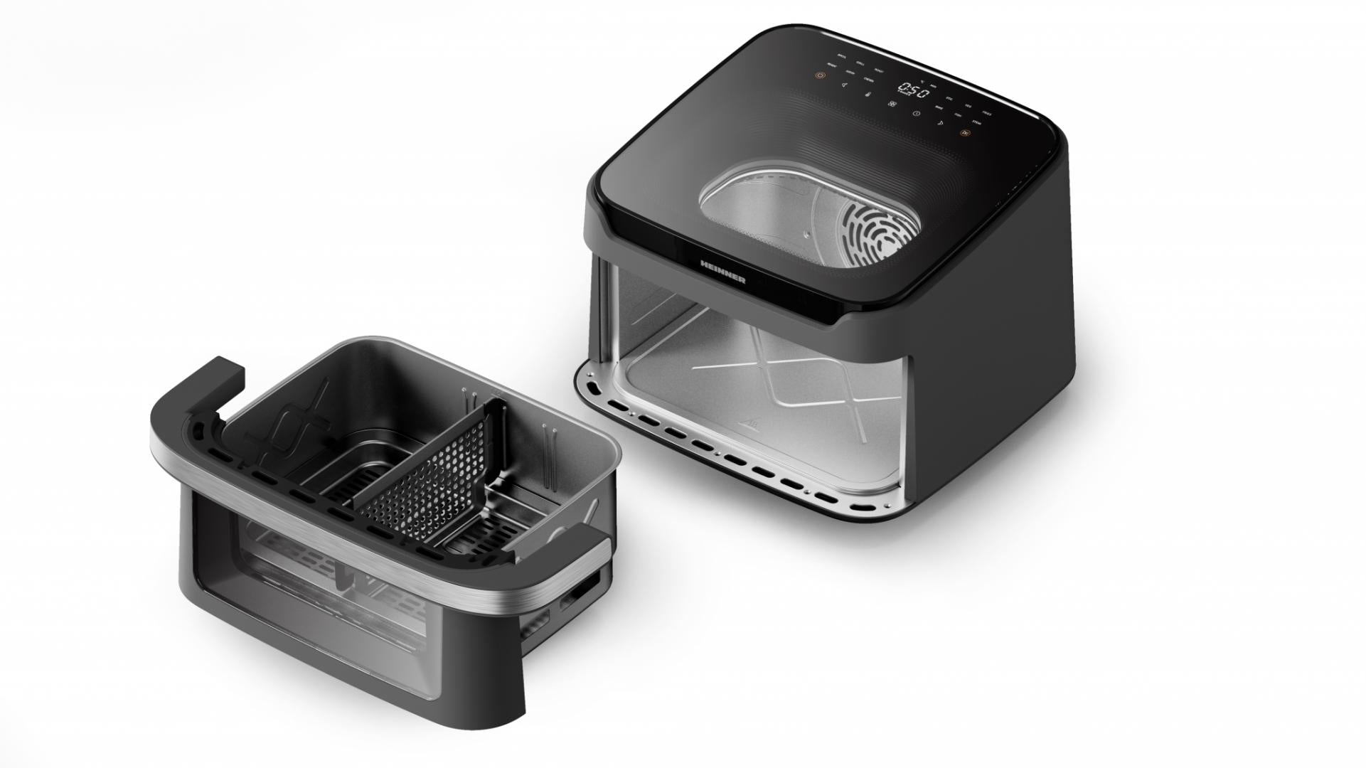 Friteuza Dubla Heinner HAF-C10DB22GREY (friteuza Dubla cu Aer Cald Heinner AirBake Revolution HAF-C10DB22GREY)