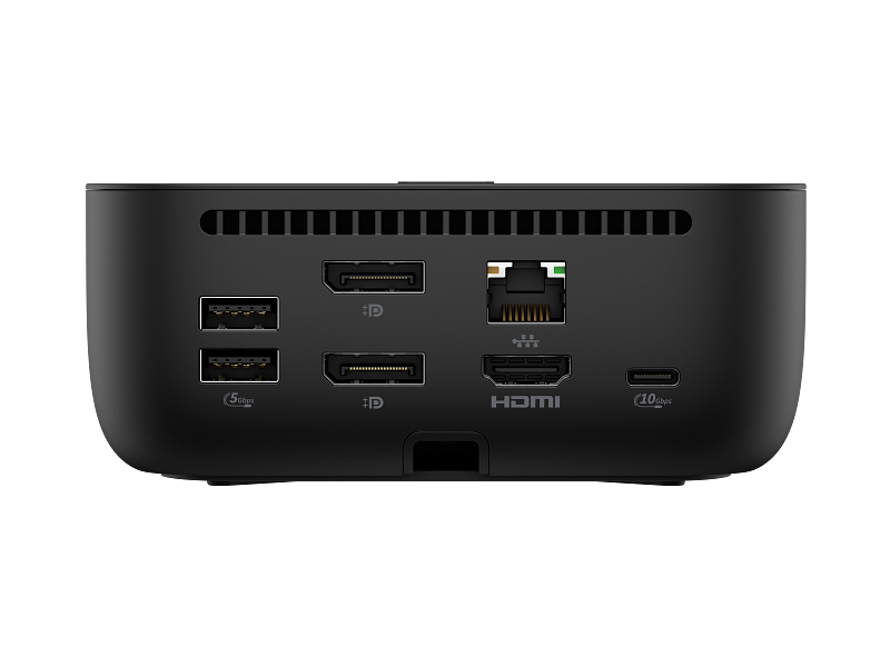 HP USB-C Dock G6 100W, Porturi: 2x USB Type-C (data & 15W USB Power Delivery)/ 1x USB Type-A 10Gbs/ 2x USB Type-A 5Gbs/ 2x DisplayPort 1.4/ 1x RJ-45/ 1x HDMI 2.1, Dimensiuni: 12.1 x 12.1 x 5.1 cm, Greutate: 0.68Kg, 3yw