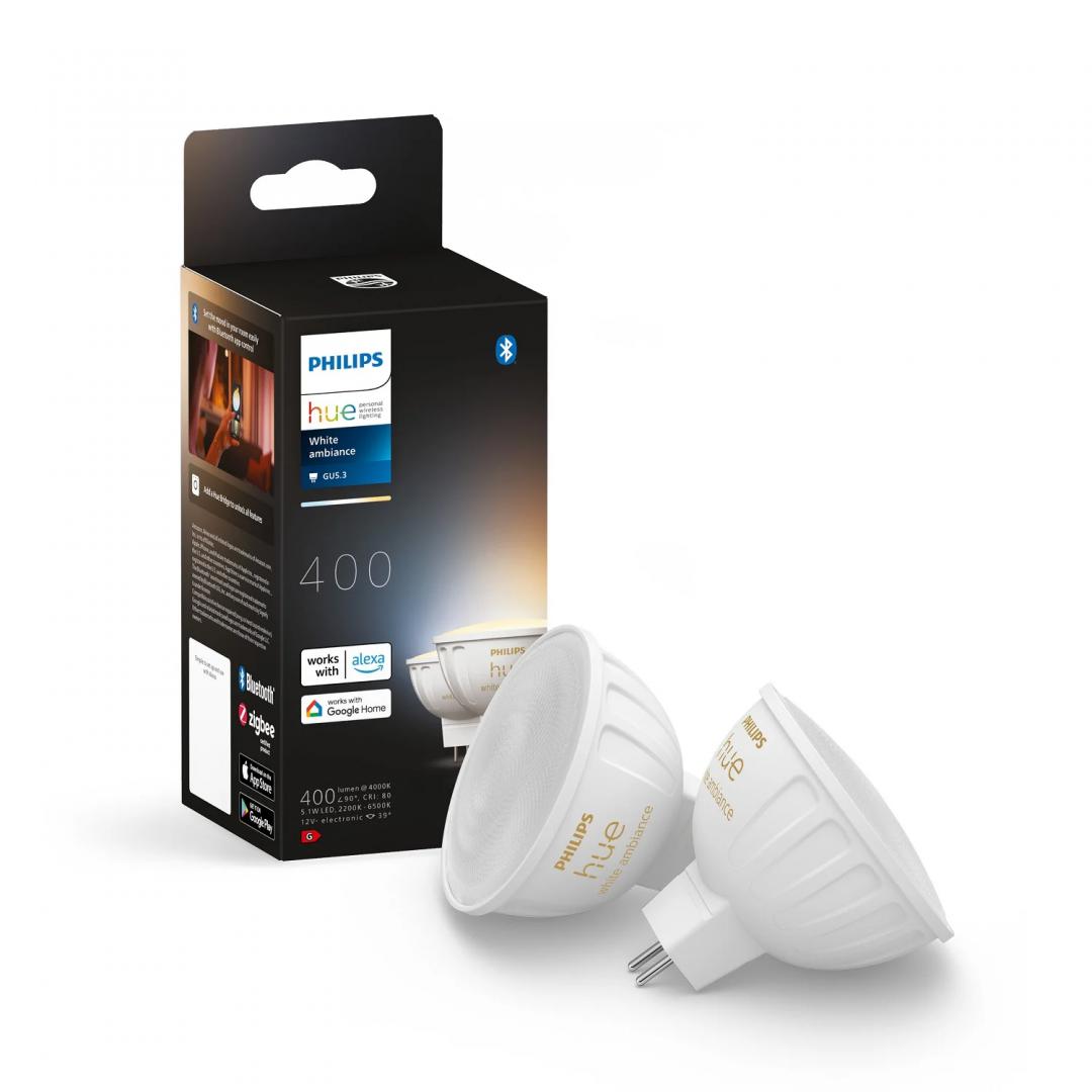 Philips Huewa 5.1W MR16 2P EU (2 Becuri LED inteligente Philips Hue MR16)