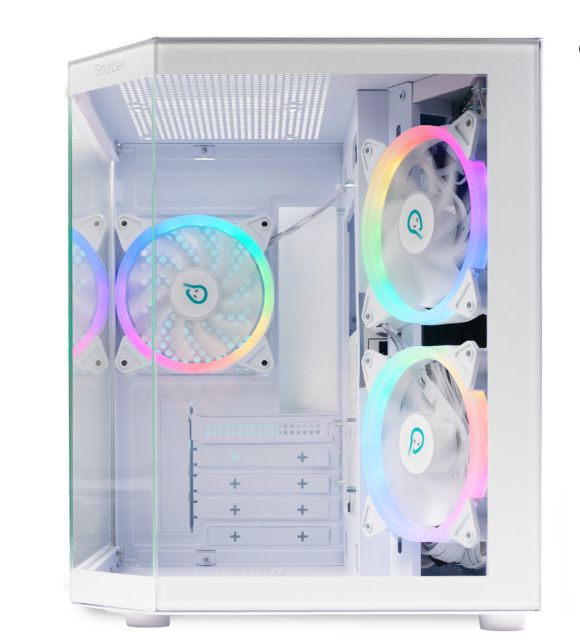 RESIGILAT | Carcasa Spacer Aquarium, mATX, ARGB, white - imagine 2 - RESIGILAT