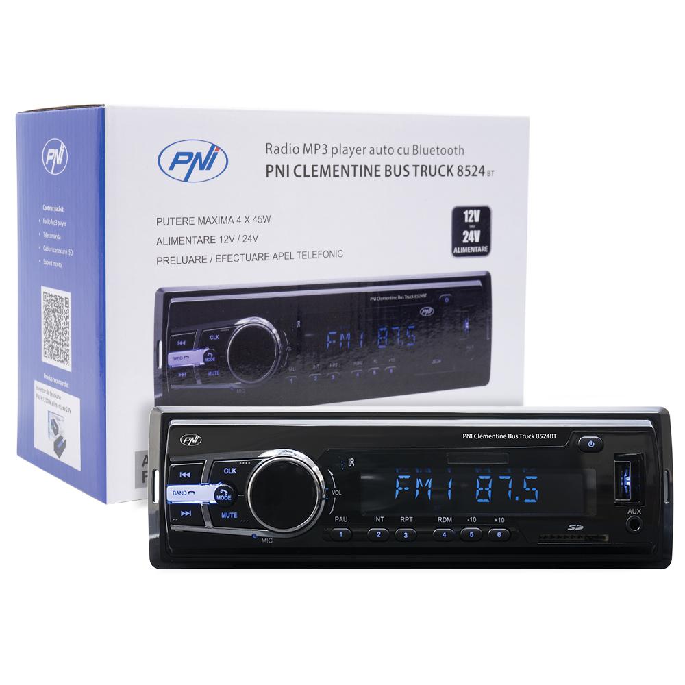 Pni MP3 Player Auto 1din 8524BT (Radio MP3 player auto Pni Clementine Bus Truck 8524BT Rds 4x45w 12V/24V 1 din...)