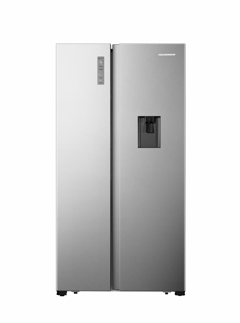 Side by Side HEINNER HSBS-520NFXWDF+, No Frost, 519 L, Clasa F, Dozator apa, Aspect Inox