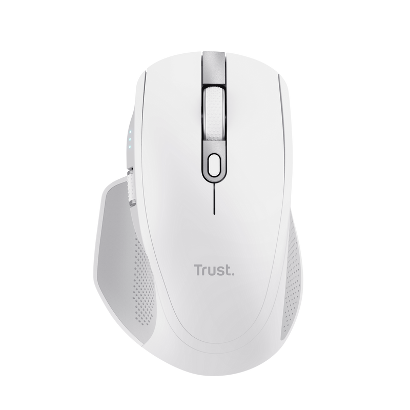Mouse Trust Ozaa+, wireless RF 2.4GHz, bluetooth, conectivitate USB 1.1, 2.0, 3.0, rezolutie maxima 3200 DPI, alb