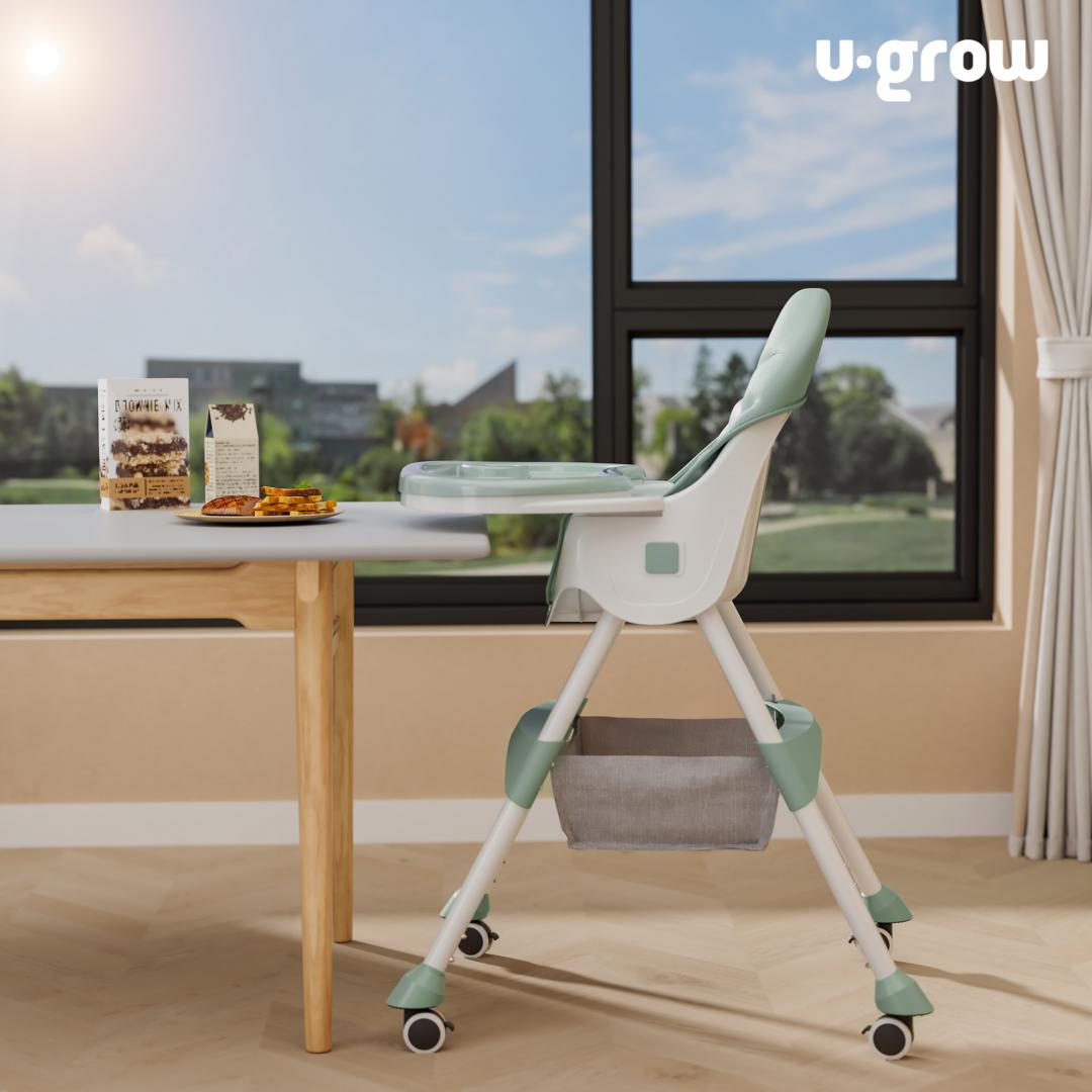 Scaun de masa2 in 1,pliabil,verde,U-Grow