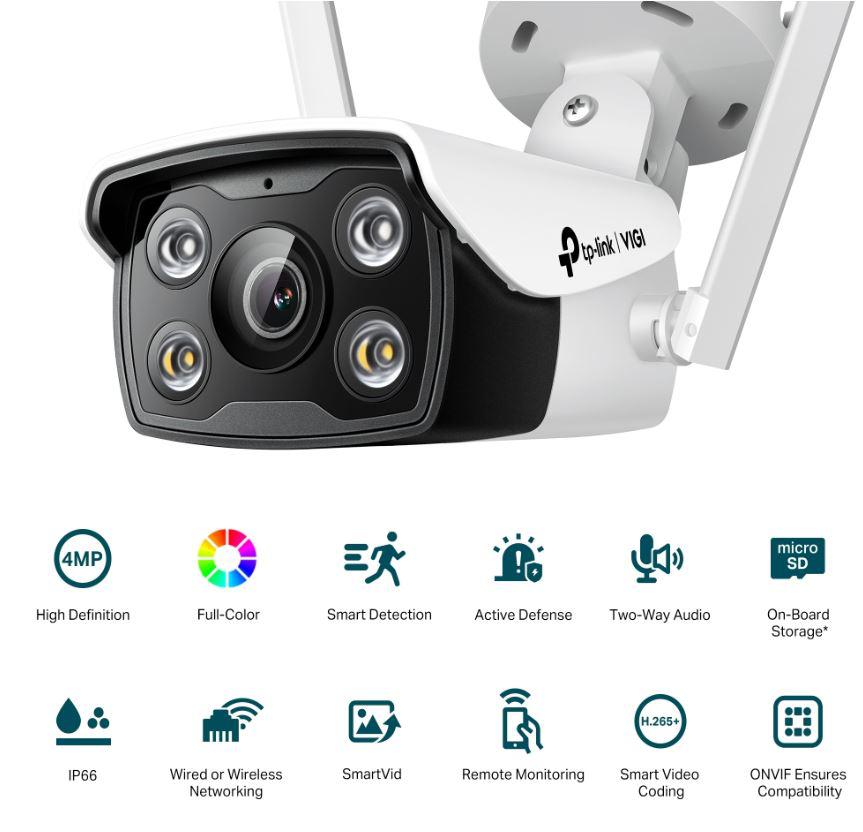 TP-Link TPL VIGI 4MP BULLET WIFI CAM 4MM C340-W