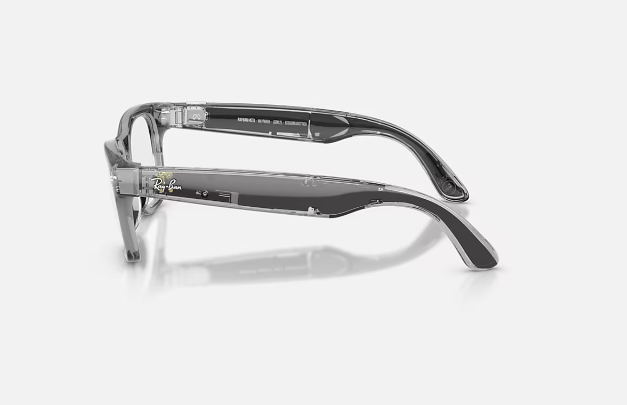 RayBan Meta ShTranspGrey/Sapph Tr Gen2 (Ray-Ban Meta Wayfarer Gen 2 AI Glasses Shiny Transparent Grey/Sapphire...)