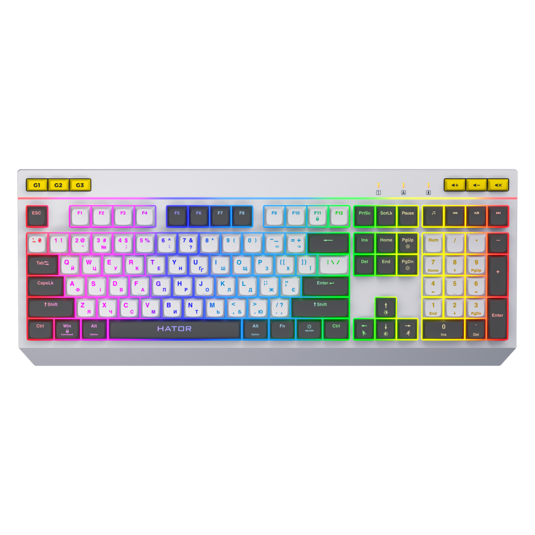 Tastatura membrana Hator Icefall alb