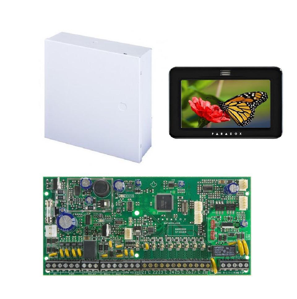 Centrala SP6000+ Cutie cu Traf TM50 (Centrala Paradox SP6000+; 8 zone pe placa (16 cu dublare zona ATZ);2 Pgm pe...)