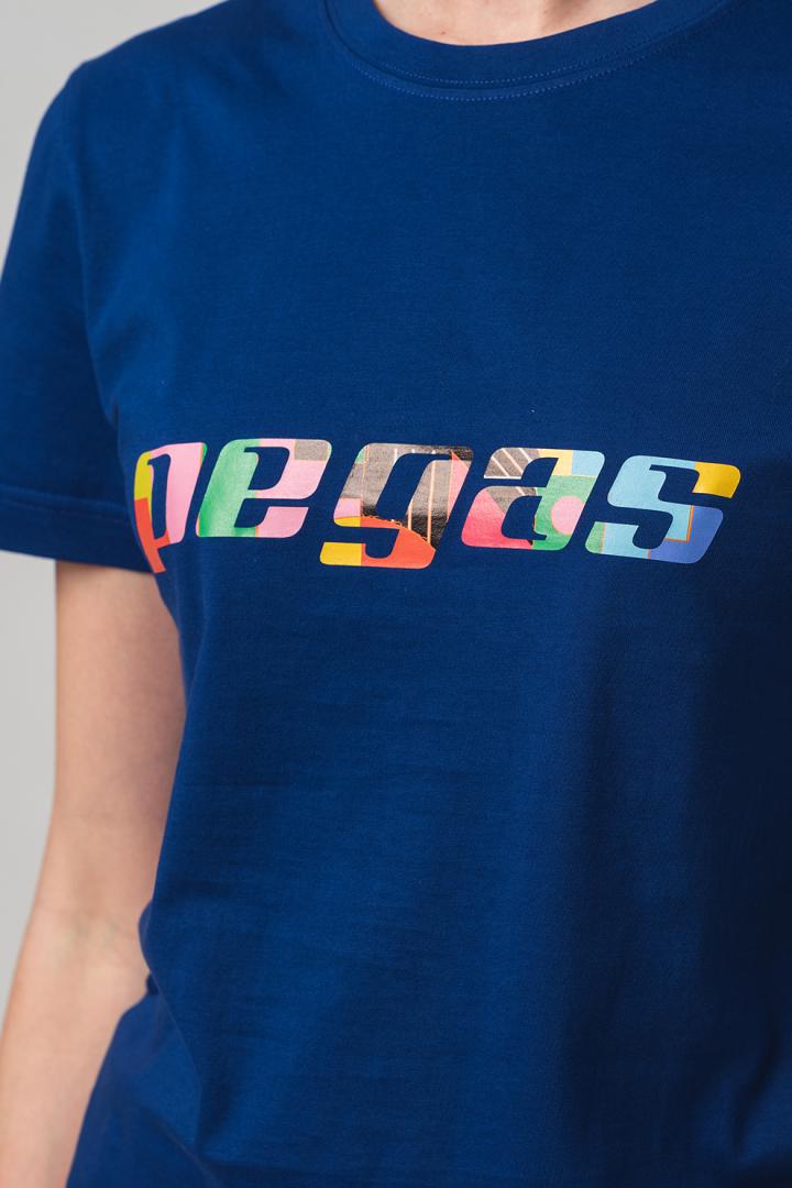 Pegas TRICOU  LOGO MULTICOLOR FEMEI  ROYAL BLU