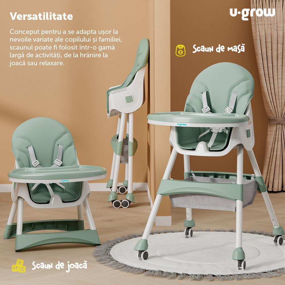 Scaun de masa2 in 1,pliabil,verde,U-Grow