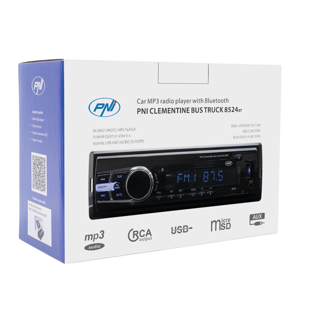 Pni MP3 Player Auto 1din 8524BT (Radio MP3 player auto Pni Clementine Bus Truck 8524BT Rds 4x45w 12V/24V 1 din...)