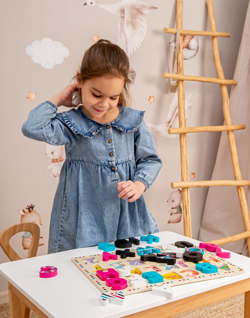Kids Hits PLACA DE SORTARE ABC, JUCARIE LEMN