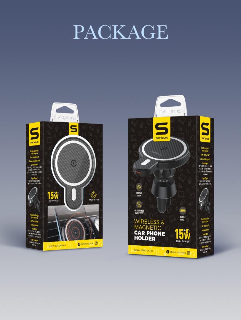SUPORT AUTO SERIOUX WIRELESS 15W CH02W