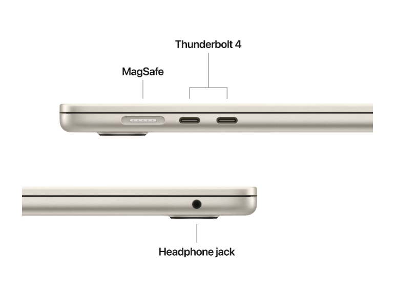 MacBook Air 15.3" Retina/Apple M4 (CPU 10-core, GPU 10-core, Neural Engine16-core)/16GB/256GB - Starlight - INT KB (2025)