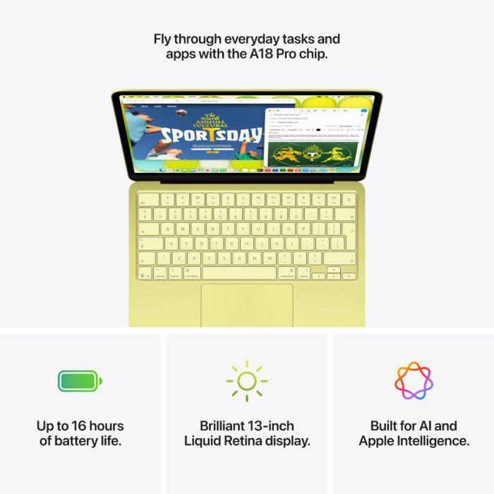 MacBook Neo 13" Retina/Apple A18 Pro (CPU 6-core, GPU 5-core, NeuralEngine16-core)/8GB/256GB - Citrus - INT KB (No Adapter) - 2026