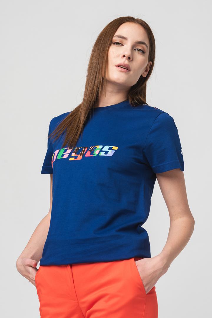 Pegas TRICOU  LOGO MULTICOLOR FEMEI ROYAL BLUE