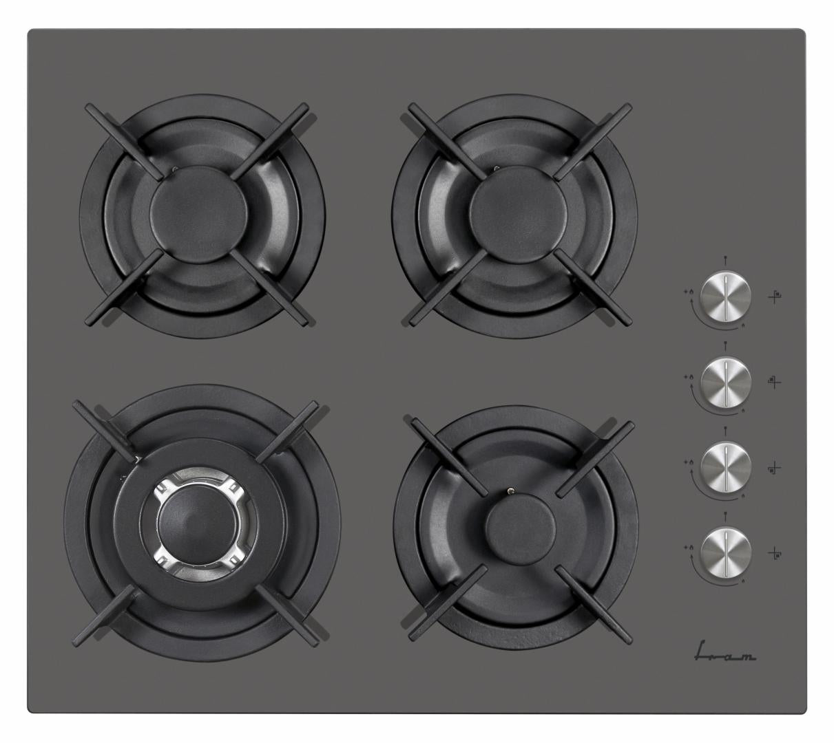 RESIGILAT | PLITA INCORPORABILA FRAM FBH-V4IWF-GVG, GAZ, 4 ARZATOARE, WOK, GRATAR FONTA, CONTROL LATERAL, ARINDERE ELECTRICA, DISPOZITIV DE SIGURANTA, DUZE GPL INCLUSE, DIMENZIUNI (LXA): 59X52 CM, CULOARE: STICLA GRI VICTORIA FRAM