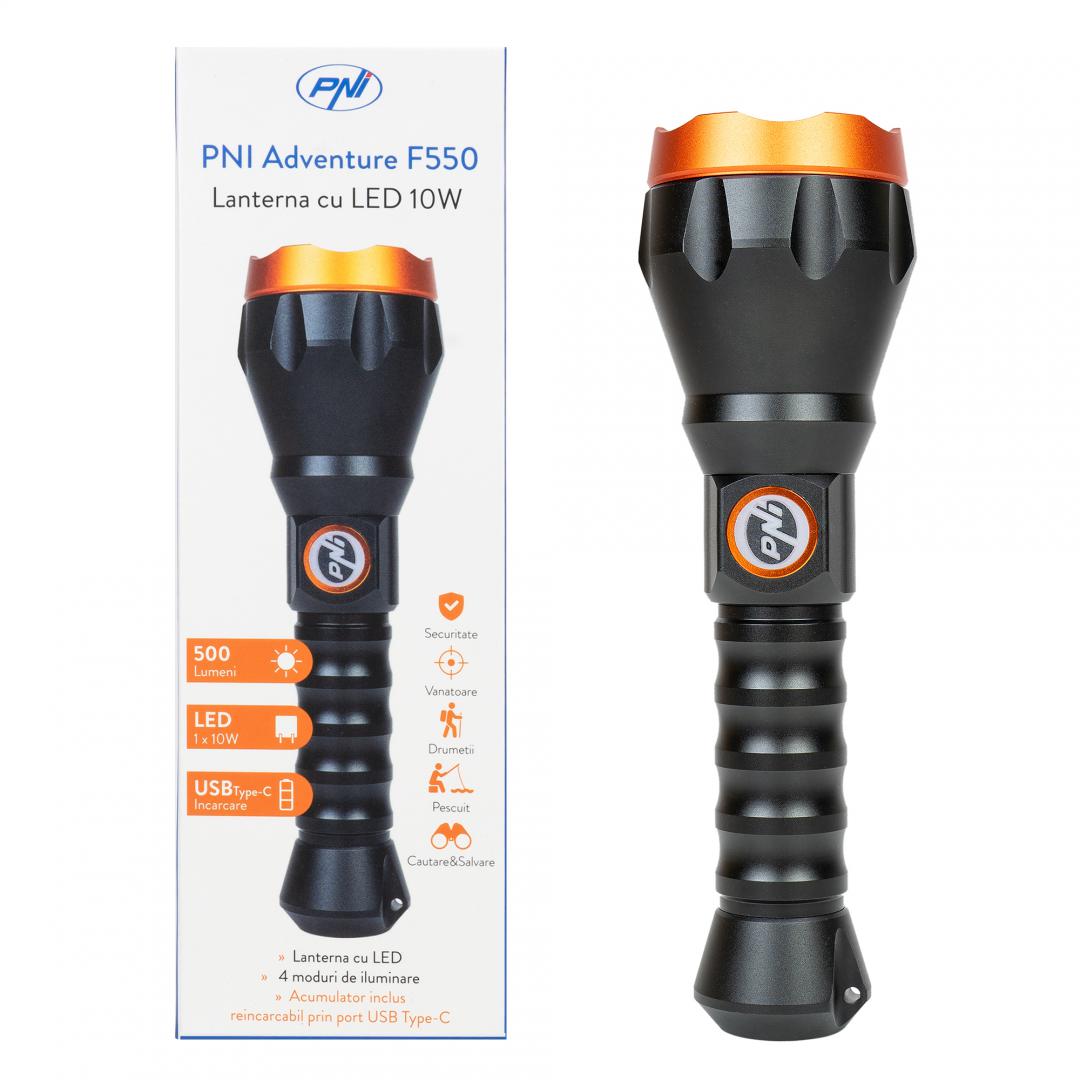 Pni Lanterna LED Aluminiu 500LM ADVF550 (Lanterna Pni Adventure F550 Crystal LED)