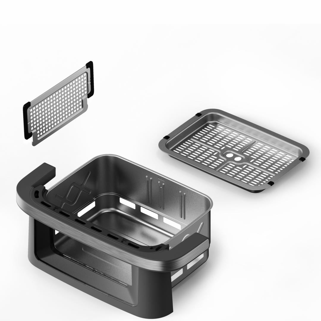 Friteuza Dubla Heinner HAF-C10DB22GREY (friteuza Dubla cu Aer Cald Heinner AirBake Revolution HAF-C10DB22GREY)