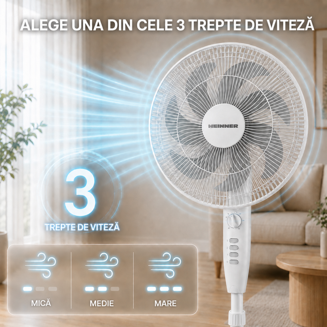 Ventilator cu Picior Heinner HSF-M750MWH