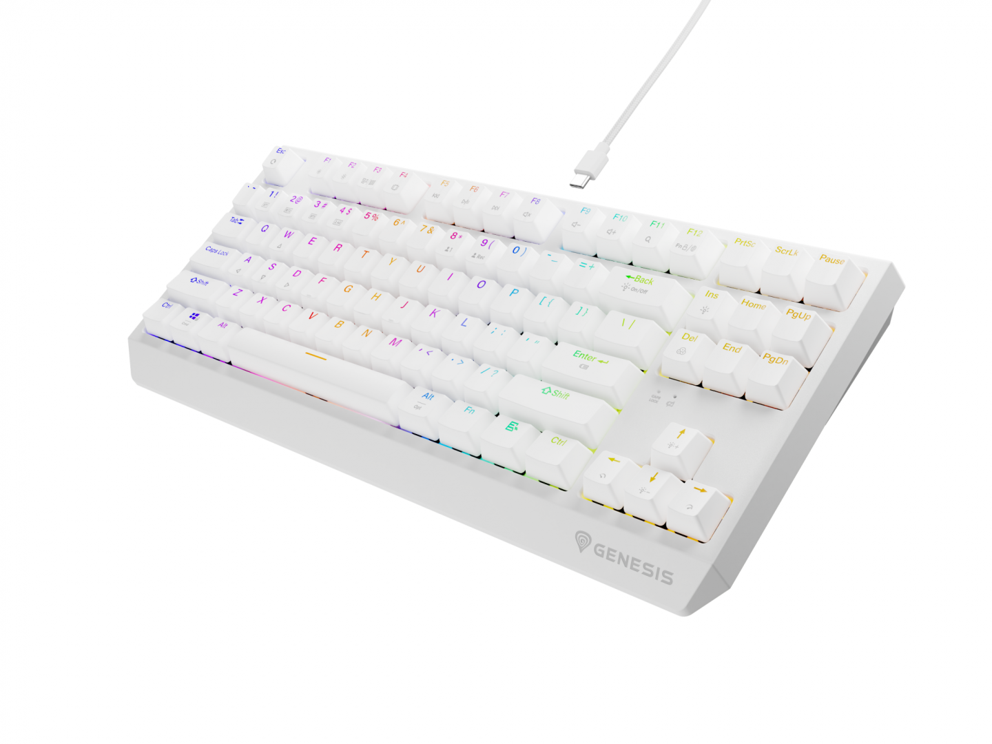 Tastatura WS Genesis Thor 230 TKL R alb