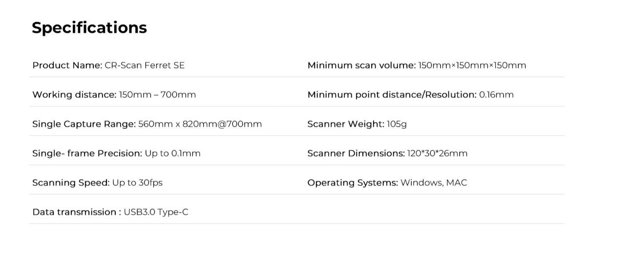 Creality 3D Scanner CR-SCAN Ferret Se (creality 3D Scanner CR-SCAN Ferret Se)