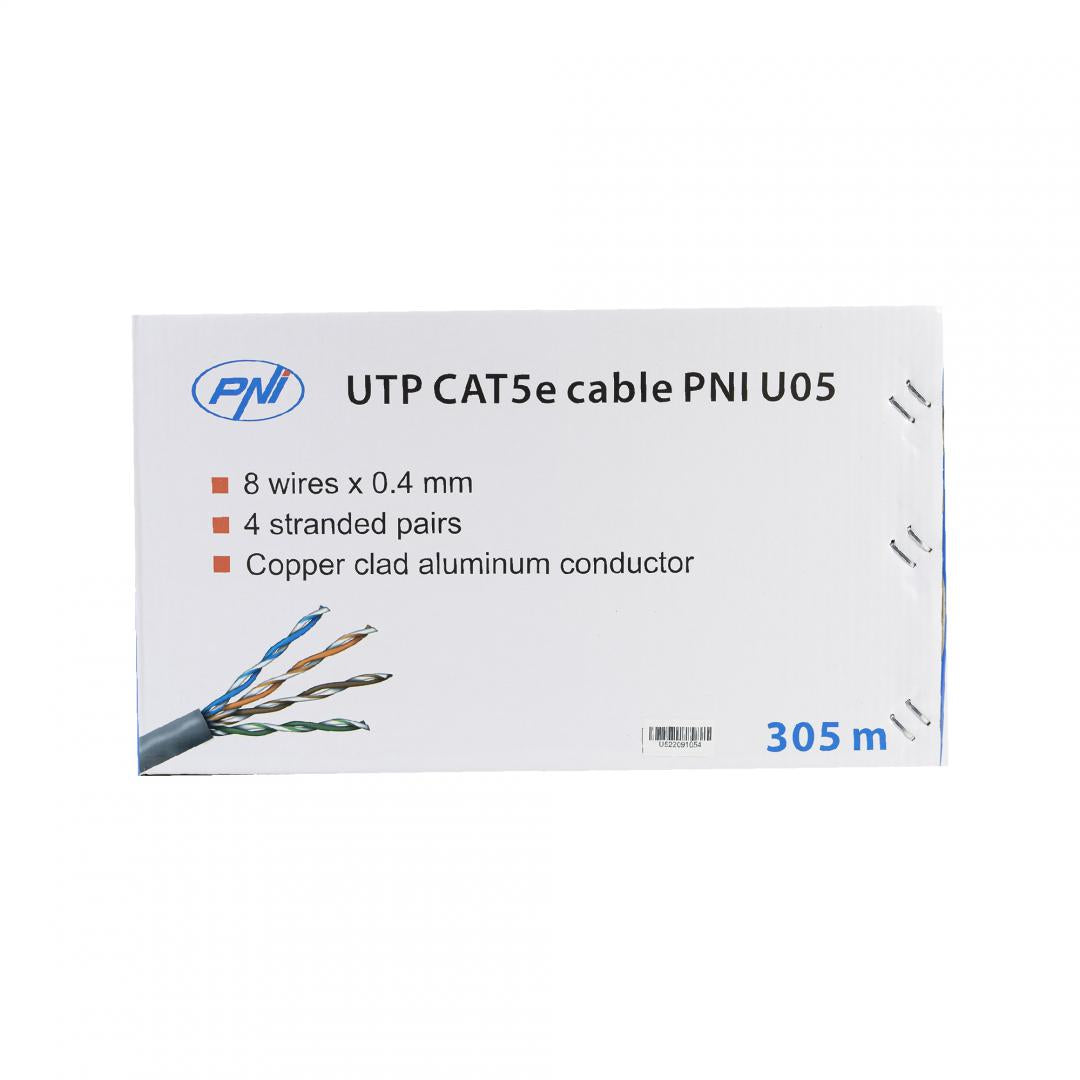 Pni Cablu Utp CAT5E 305M (Cablu Utp CAT5e Pni U05 cu 4 perechi pentru internet 1 Gigabit si sisteme de...)