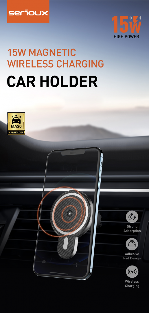 SUPORT AUTO SERIOUX WIRELESS 15W CH02W