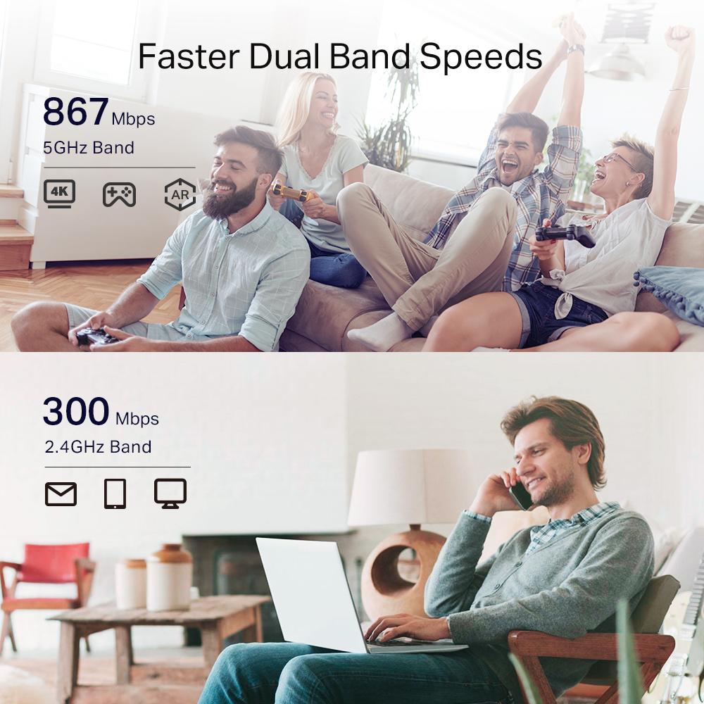 Wireless Range Extender AC1200 TP-Link, RE330,Standarde wireless: IEEE 802.11a/n/ac 5GHz, IEEE 802.11b/g/n 2.4GHz, viteza wireless:  300 Mbps în banda de 2.4 GHz, 867 Mbps în banda de 5 GHz, Moduri : Range Extender/Access Point.