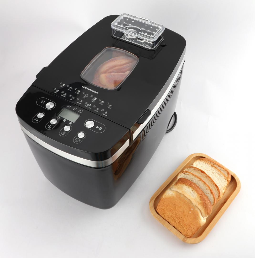 RESIGILAT | MASINA DE PAINE HEINNER HBM-D850BK2P, CONTROL DIGITAL, 2 PALETE, 14 PROGRAME, NIVEL RUMENIRE AJUSTABIL, COMPARTIMENT PENTRU DOZAREA NUCILOR/SEMINTELOR, TIMER 13H, FUNCTIE MENTINERE TEMPERATURA 60 MIN, NEGRU - imagine 4 - RESIGILAT