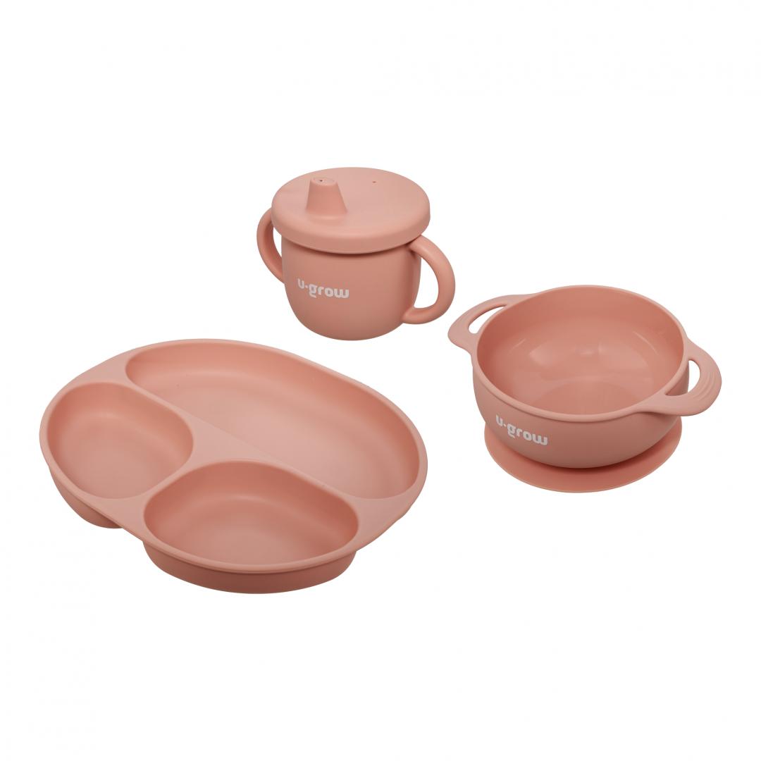 Set 3 piese silicon, roz, U-Grow