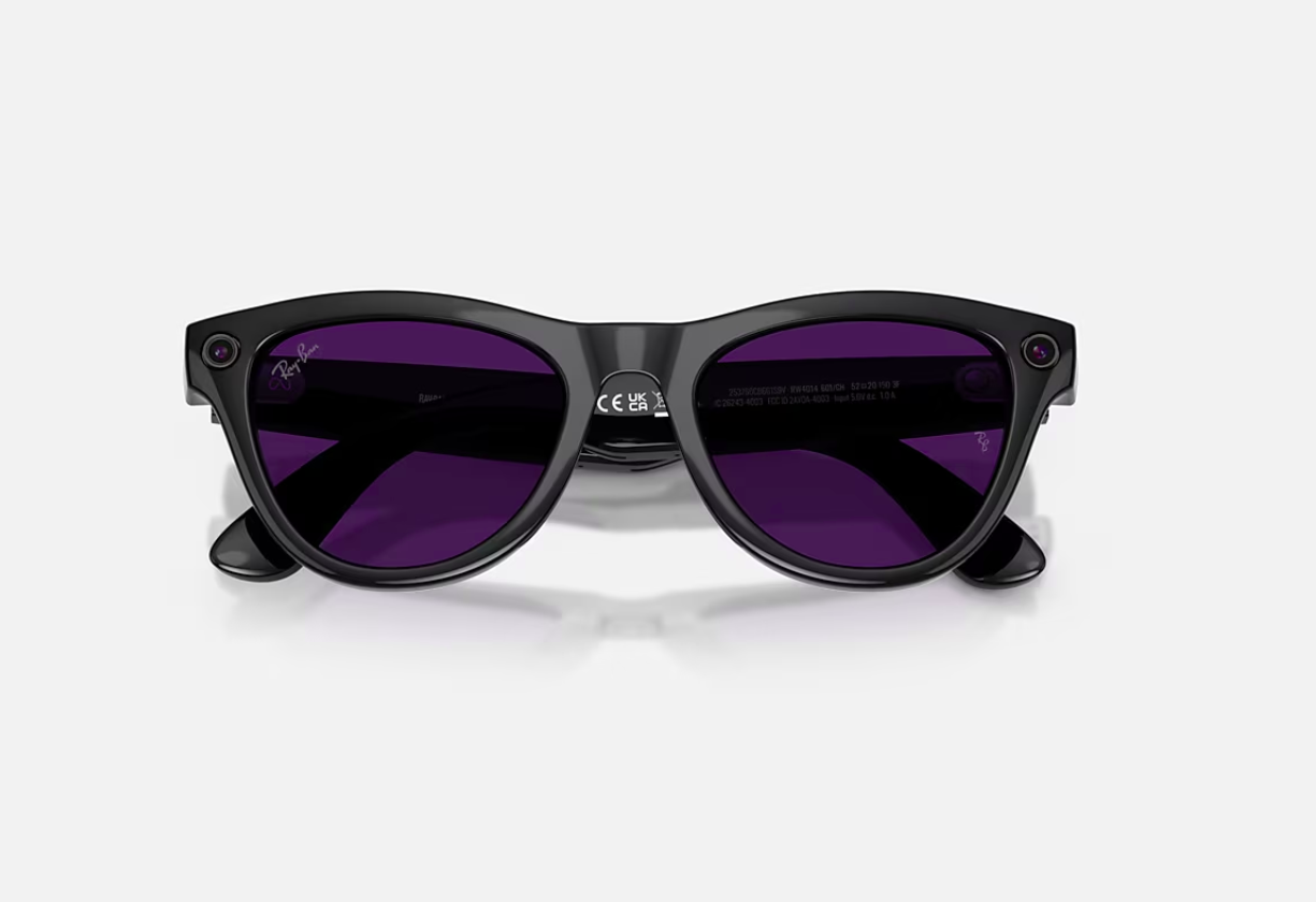 RayBan Meta Skyler M SB/Amethyst Tr G2 (RayBan Meta Skyler High Bridge Fit - Shinny Black - Amethyst Transitions® Gen2)
