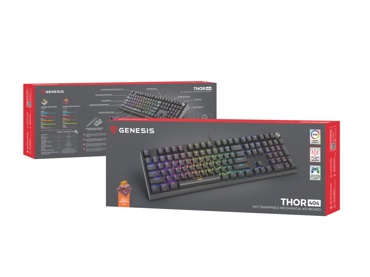 Tastatura Genesis Thor 404 P negru