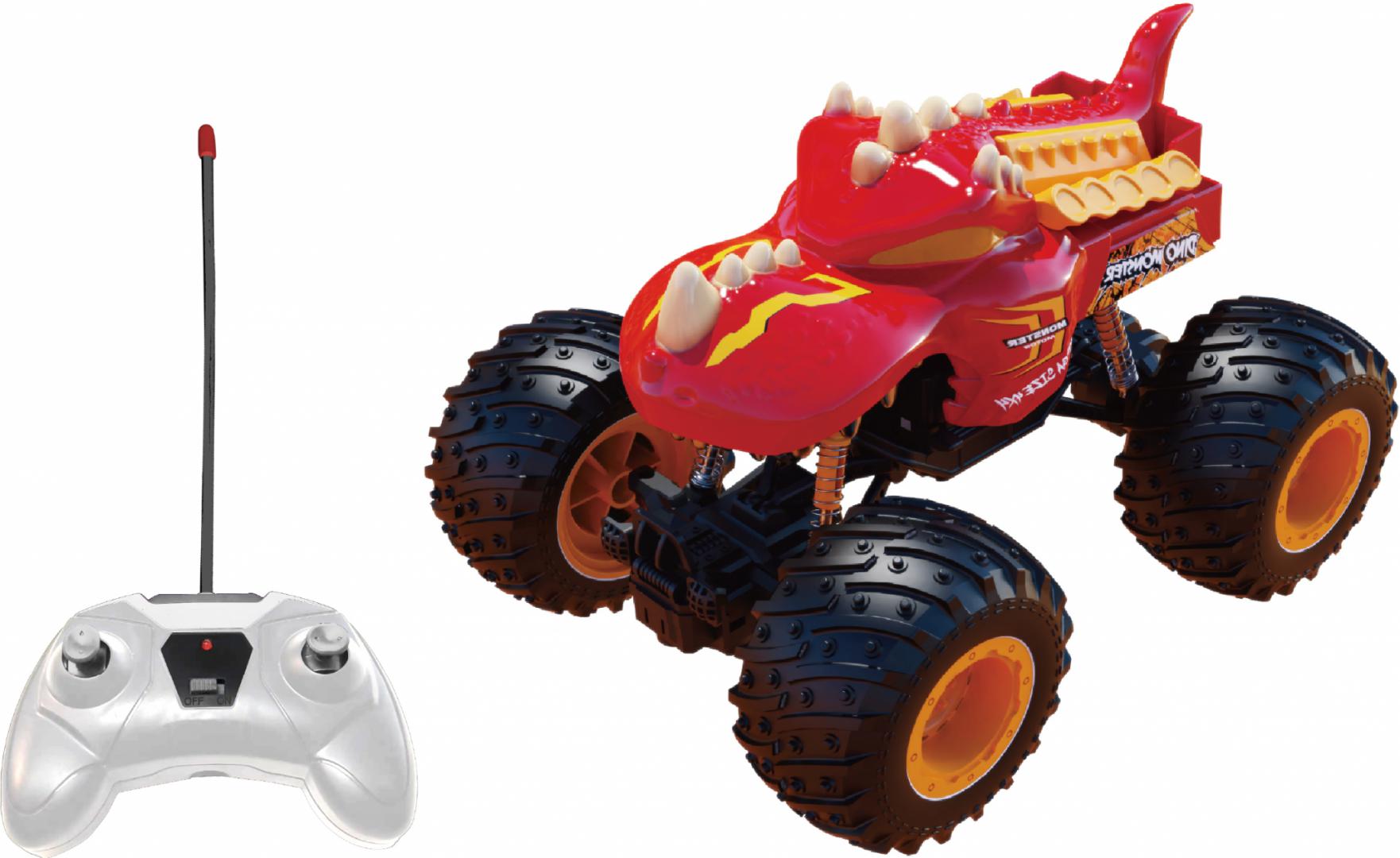Masinuta Telec. Beast, 1.24, 21CM, Rosu (masinuta cu Telecomanda Tip Camion Beast Runners)