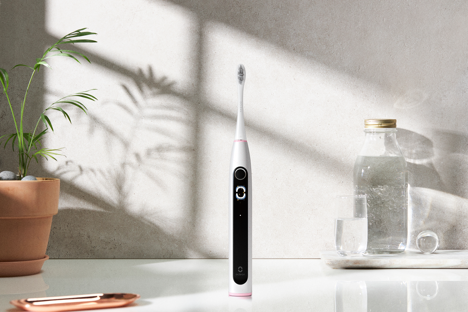 Set Periuta Sonica Oclean X Lite Gy (Set periuta de dinti smart sonica Oclean X Lite)