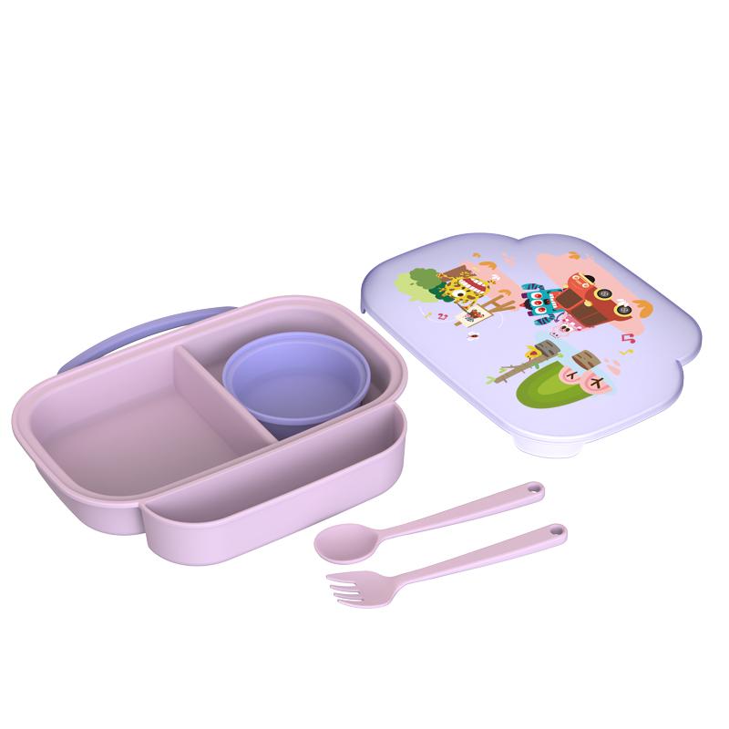 Farfurie compart cu capac , mov, U-Grow