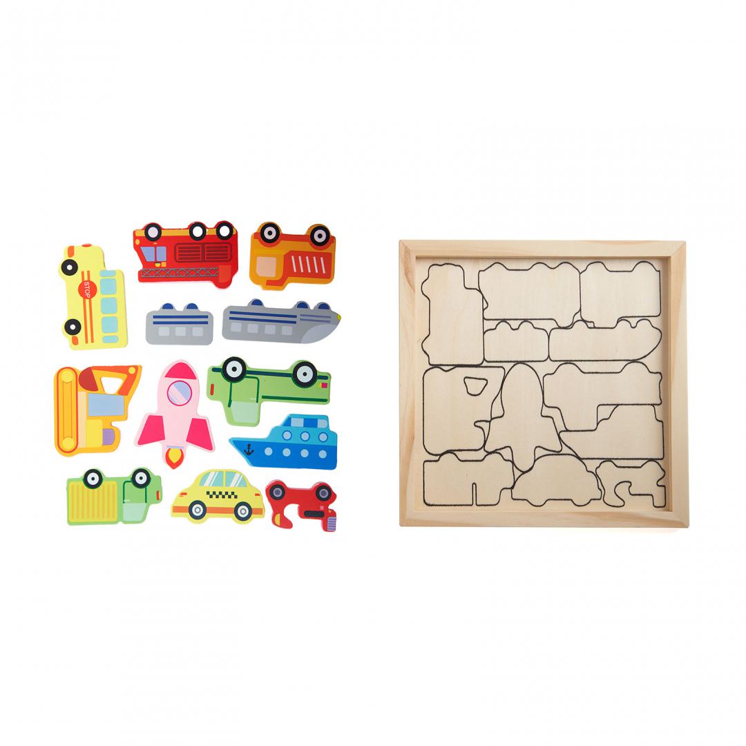 Puzzle din Lemn cu Masini, 12 Piese (puzzle din Lemn cu Masini)