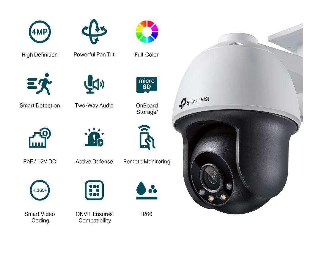 TP-Link TPL VIGI 4MP PAN/TILT NTW CAM 4MM C540