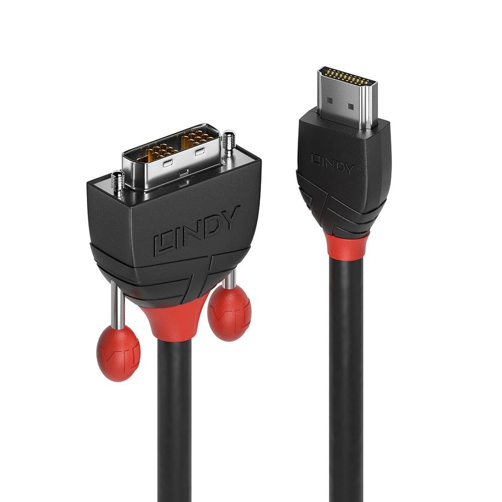 Lindy 1m HDMI to DVI-D Cable, Black Line