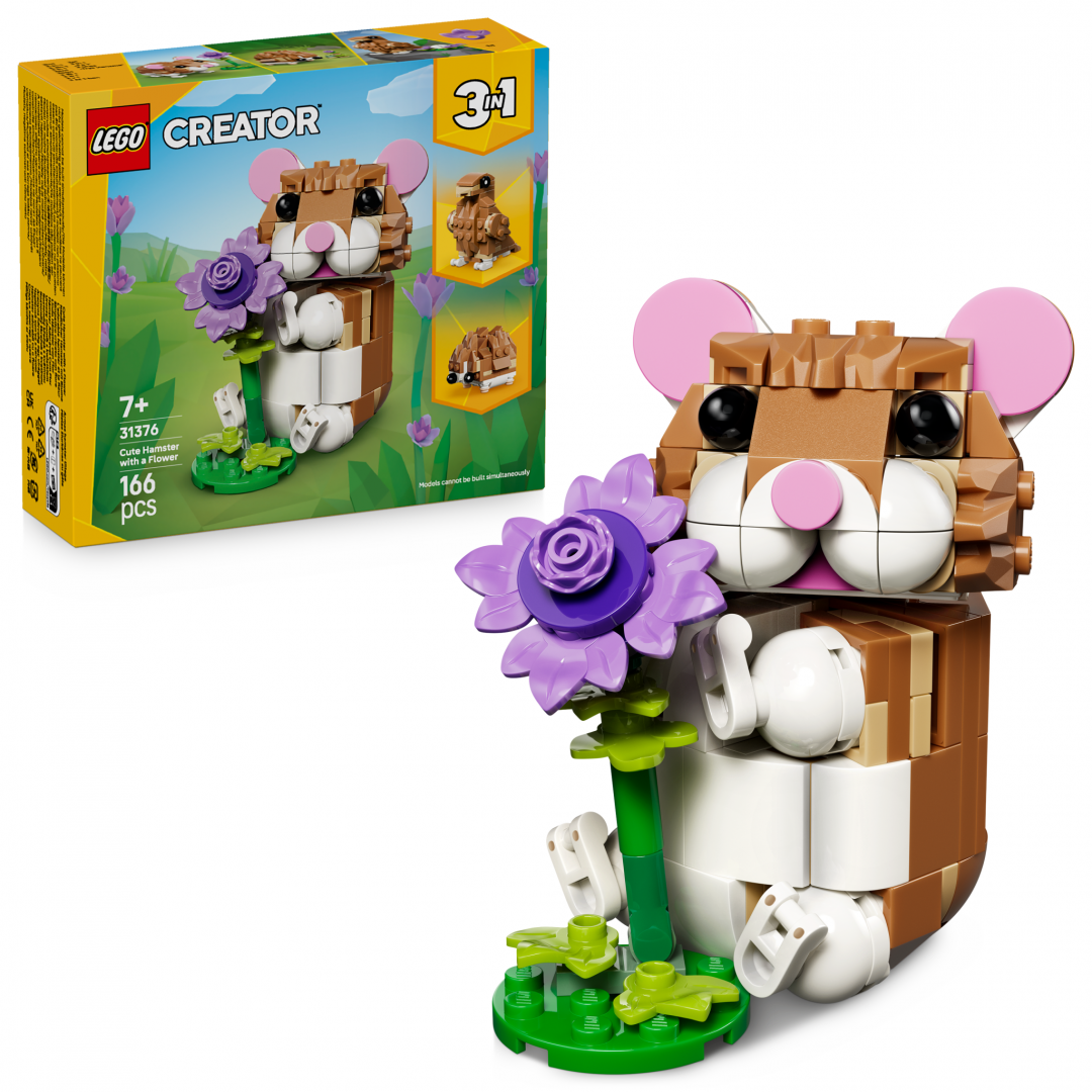 Hamster Adorabil cu O Floare  LEGO31376