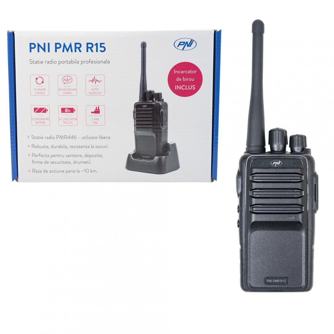 Pni Statie Radio Portabila Pmr R15 (Statie radio portabila profesionala Pni Pmr R15 0.5W)