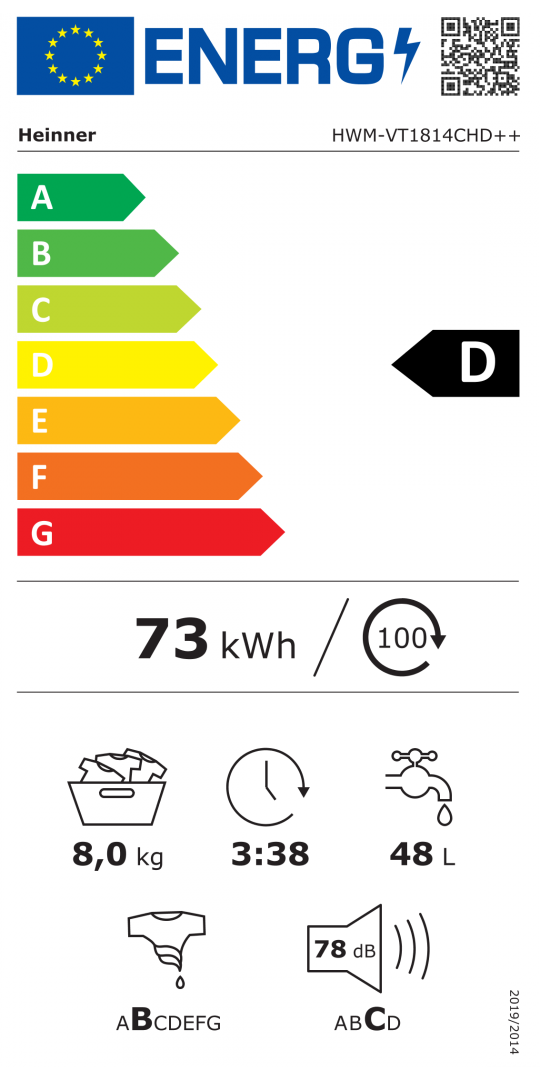 Masina de Spalat Heinner HWM-VT1814CHD++ (Masina de spalat rufe Heinner HWM-VT1814CHD++)