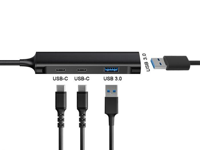 CONCEPTRONIC HUBBIES12B 4-Port USB 3.2 Gen 1 Hub, USB-C x 2, USB-A x 2, Aluminum Case, 24 x 92 x 12 mm